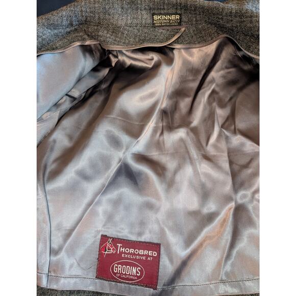 Vintage Thorobred Wool Overcoat Grodins  Skinner Satin Rayon Lining 48 - Picture 5 of 10